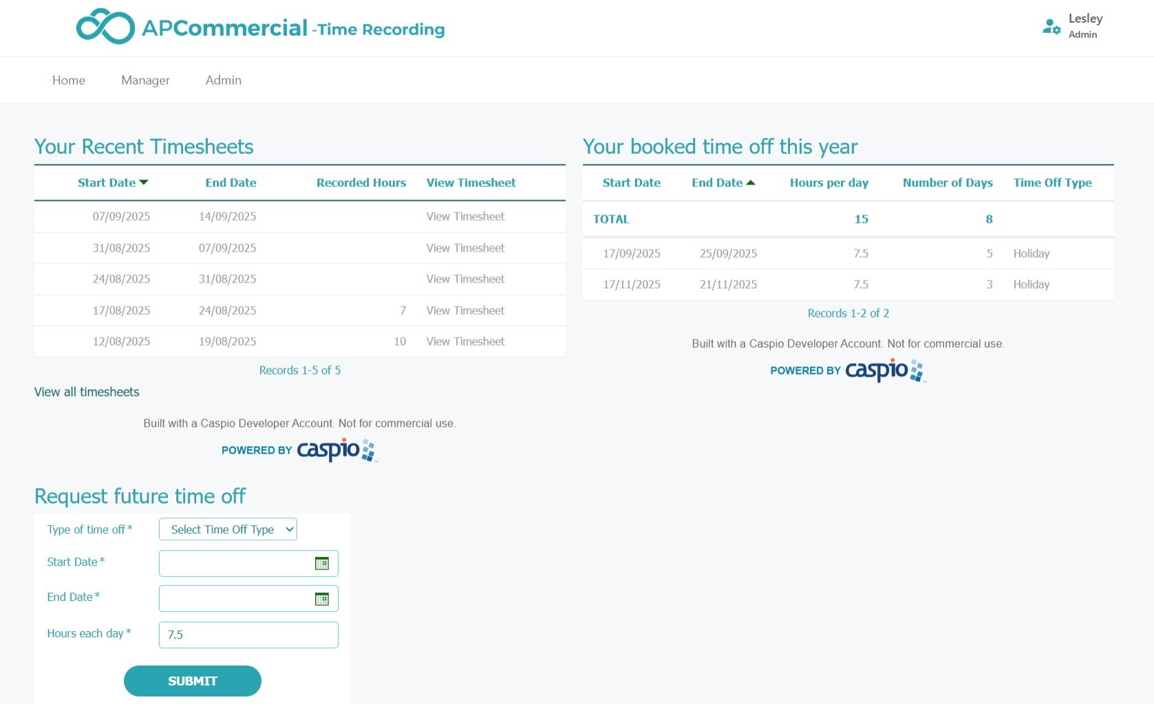 Illustration of workforce time recording dashboard with project tracking